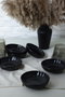 Hermia Set de 6 Cuencos para Aperitivos de Gres Cerámico Negro, 190 cc